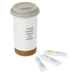 Hallmark These Hands Hold My Heart Ceramic Travel Mug, 12.5 Oz.