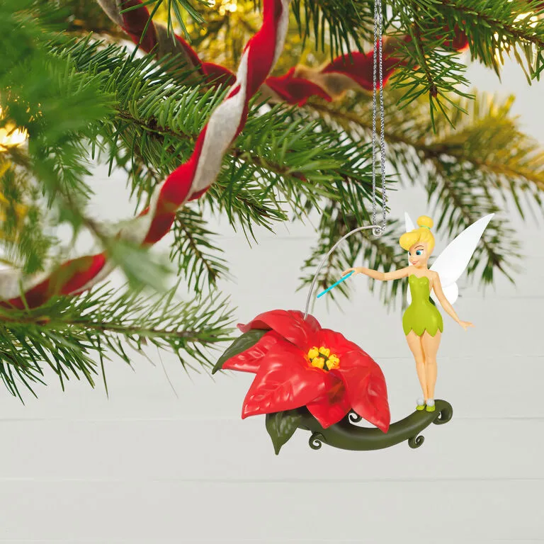 Hallmark Disney Tinker Bell Pixie-Dusted Poinsettia Ornament 4 Hallmark Disney Tinker Bell Pixie-Dusted Poinsettia Ornament - Image 2