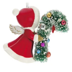 Hallmark Vintage Angel Porcelain Ornament -Hallmark shop Vintage Angel With Candy Cane Keepsake Ornament 2499QXT4127 06