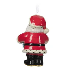 Hallmark Jolly Santa Porcelain Special Edition Ornament -Hallmark shop Vintage Jolly Santa With Wreath Keepsake Ornament 2499QXT4113 06