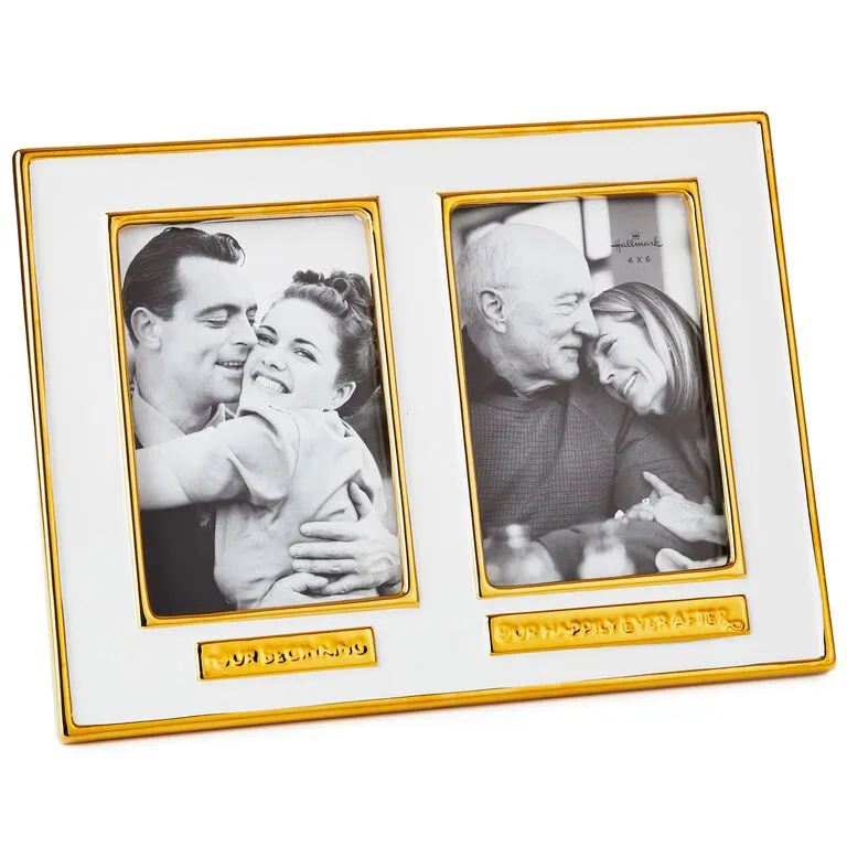 Hallmark Our Beginning And Happily Ever After Ceramic Picture Frame, 4x6 3 Hallmark Our Beginning And Happily Ever After Ceramic Picture Frame, 4x6