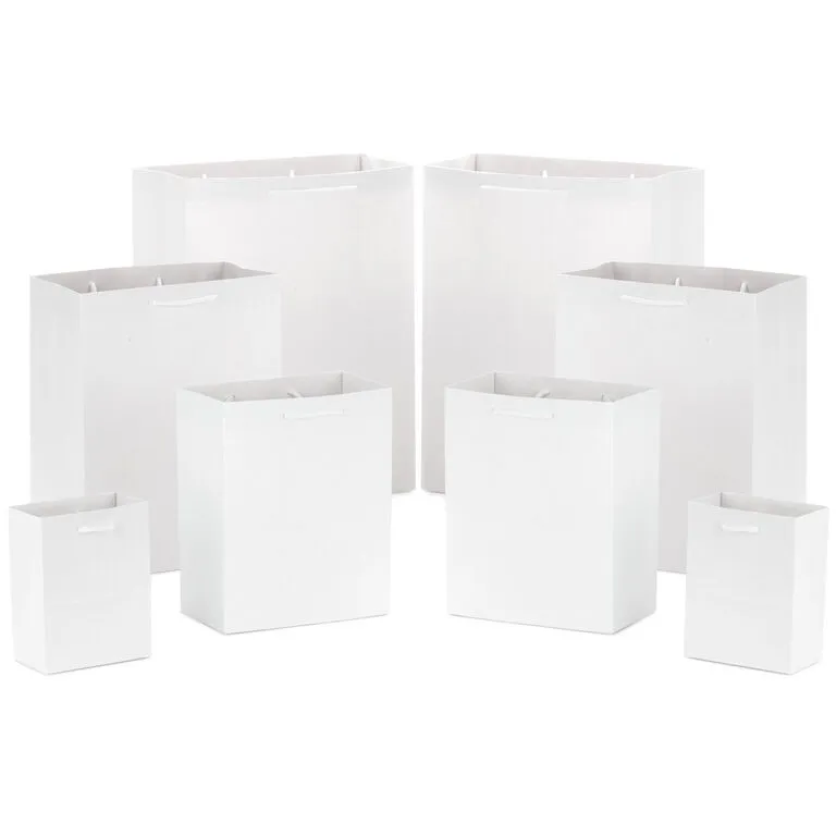 Hallmark White Assorted Sizes 8-Pack Gift Bags 3 Hallmark White Assorted Sizes 8-Pack Gift Bags
