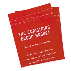 Demdaco Christmas Bread Basket And Tea Towel, Set Of 2 -Hallmark shop White Ceramic Bread Basket and Red Tea Towel 2020210677 03