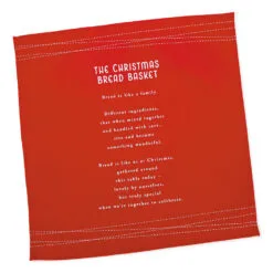 Demdaco Christmas Bread Basket And Tea Towel, Set Of 2 -Hallmark shop White Ceramic Bread Basket and Red Tea Towel 2020210677 04