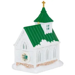Hallmark Candlelight Service Ornament -Hallmark shop White Church With Green Steeple Keepsake Ornament 2199QGO2767 06