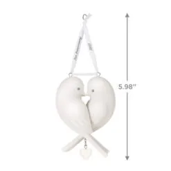 Hallmark Our Anniversary 2023 Porcelain Ornament -Hallmark shop White Love Birds Anniversary Keepsake Ornament 1999QHX3069 03