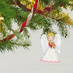 Hallmark Heirloom Angels Ornament -Hallmark shop White Pink Angel Keepsake Ornament 1699QXR8197 02