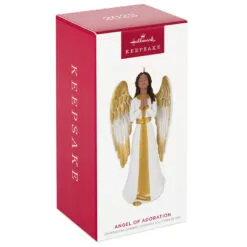 Hallmark Angel Of Adoration Ornament -Hallmark shop White and Gold Angel Keepsake Ornament 1999QSM7857 04