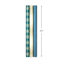 Hallmark Winter Glow 3-Pack Christmas Wrapping Paper Assortment, 80 Sq. Ft. -Hallmark shop Winter Glow Christmas Wrapping Paper Assortment 5JXW1060 08