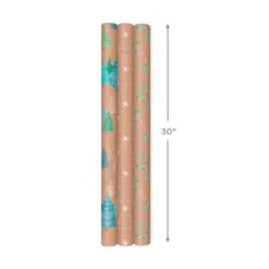 Hallmark Winter Nature Kraft Prints 3-Pack Christmas Wrapping Paper, 90 Sq. Ft. -Hallmark shop Winter Nature 3Pack Christmas Wrapping Paper 5JXW1051 04