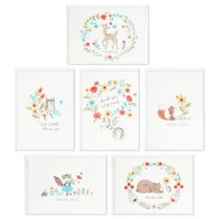 Hallmark Woodland Animals Assorted Blank Thank-You Notes, Box Of 48 -Hallmark shop Woodland Animals Blank ThankYou Notes Assortment Pack 5STZ1026 02