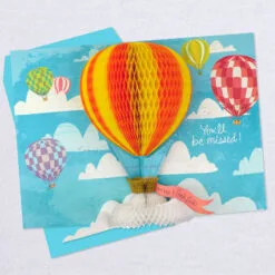 Hallmark 16" Hot Air Balloons Pop-Up Jumbo Goodbye Card -Hallmark shop Youll Be Missed Balloon Goodbye Card 1499CBG1018 04