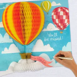 Hallmark 16" Hot Air Balloons Pop-Up Jumbo Goodbye Card -Hallmark shop Youll Be Missed Balloon Goodbye Card 1499CBG1018 07