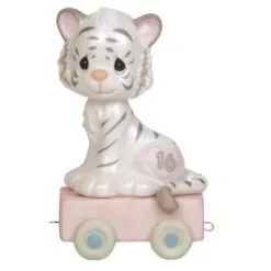 Precious Moments 16 And Feline Fine White Bengal Tiger Figurine, Age 16