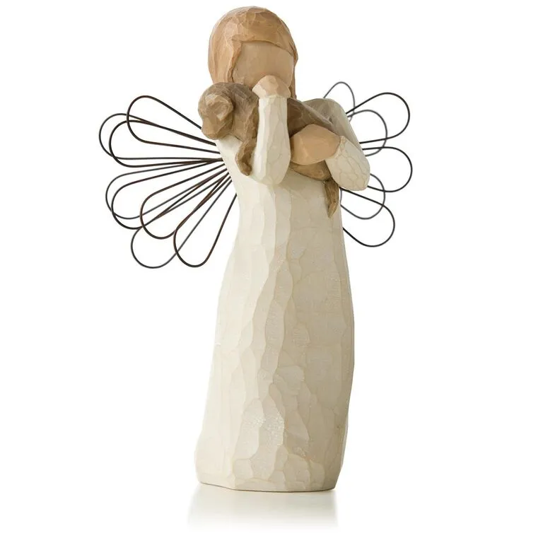 Willow Tree® Angel Of Friendship Animal Lover Figurine 3 Willow Tree® Angel Of Friendship Animal Lover Figurine